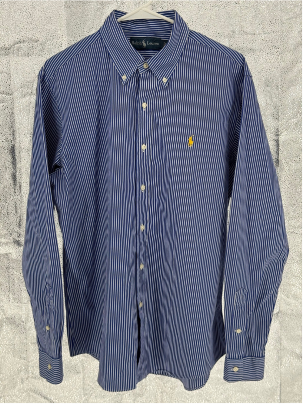 Men's Ralph Lauren Casual Button Down Shirt Size L Blue White Striped